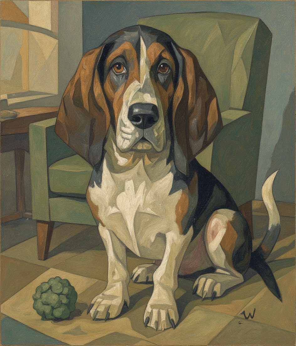 A Dog Eats Broccoli. The World Breaks Slightly.